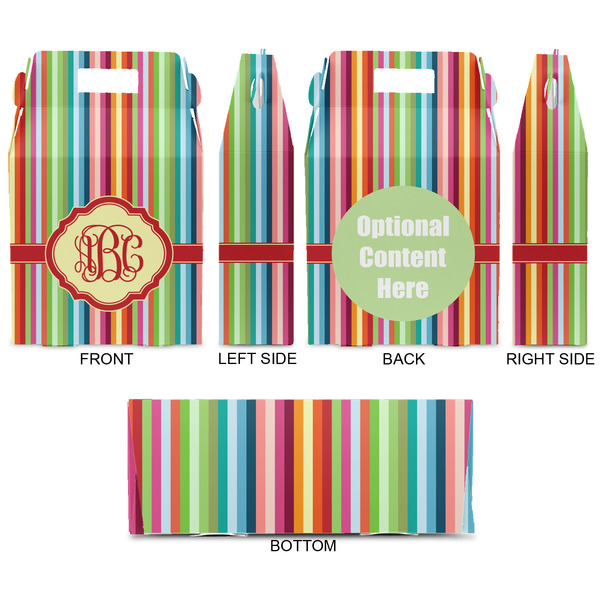 Retro Vertical Stripes Gable Favor Box - Approval
