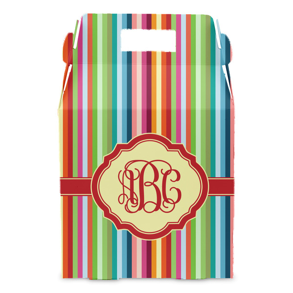 Retro Vertical Stripes Gable Favor Box - Front