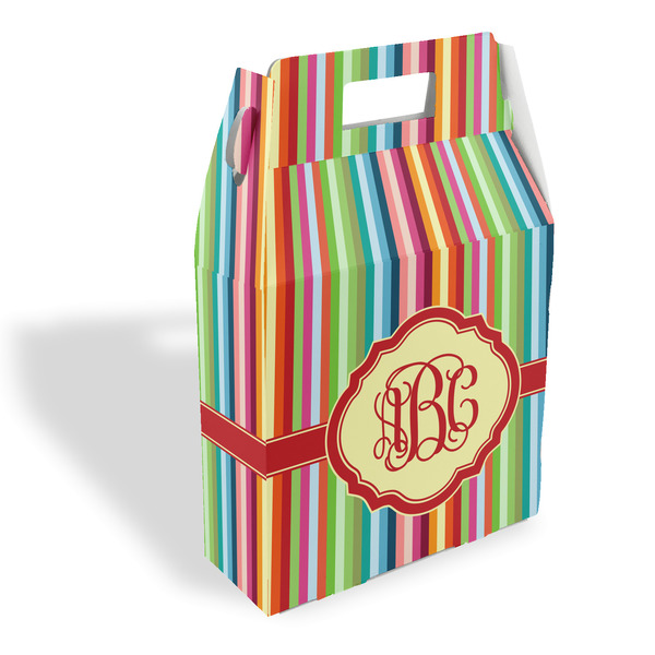 Custom Retro Vertical Stripes Gable Favor Box (Personalized)