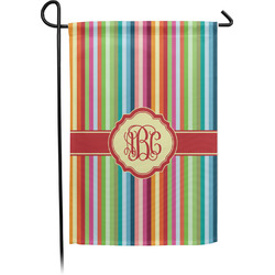 Retro Vertical Stripes Small Garden Flag - Single Sided w/ Monograms