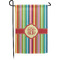 Retro Vertical Stripes Small Garden Flag - Single Sided w/ Monograms