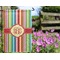 Retro Vertical Stripes Garden Flag - Outside In Flowers