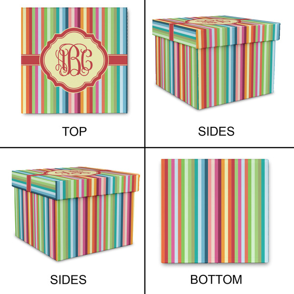 Retro Vertical Stripes Gift Boxes with Lid - Canvas Wrapped - Small - Approval