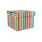 Retro Vertical Stripes Gift Boxes with Lid - Canvas Wrapped - Small - Front/Main