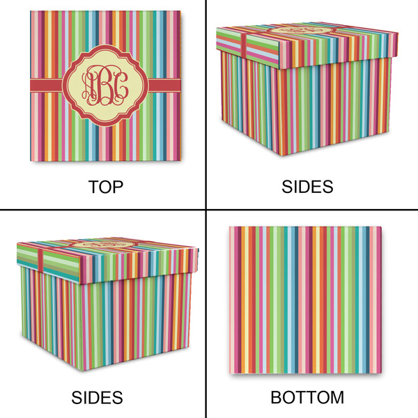 Retro Vertical Stripes Gift Boxes with Lid - Canvas Wrapped - X-Large - Approval