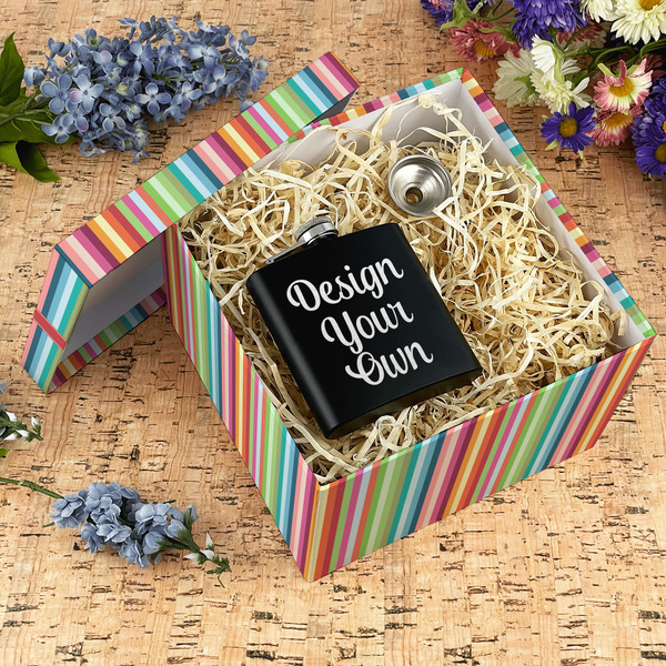 Retro Vertical Stripes Gift Boxes with Lid - Canvas Wrapped - X-Large - In Context