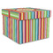 Retro Vertical Stripes Gift Box with Lid - Canvas Wrapped - XX-Large (Personalized)