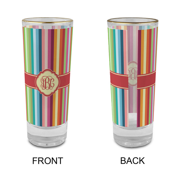 Retro Vertical Stripes Glass Shot Glass - 2 oz - Single - APPROVAL