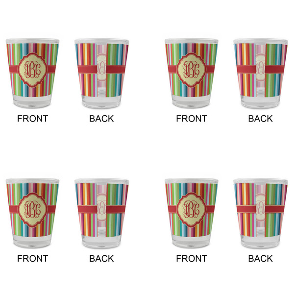Retro Vertical Stripes Glass Shot Glass - Standard - Set of 4 - APPROVAL