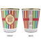 Retro Vertical Stripes Glass Shot Glass - with gold rim - APPROVAL
