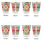 Retro Vertical Stripes Glass Shot Glass - with gold rim - Set of 4 - APPROVAL