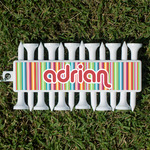 Retro Vertical Stripes Golf Tees & Ball Markers Set (Personalized)