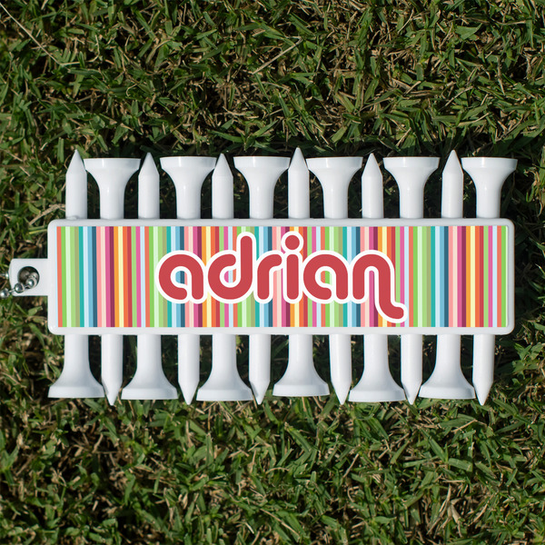 Custom Retro Vertical Stripes Golf Tees & Ball Markers Set (Personalized)