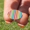 Retro Vertical Stripes Golf Tees & Ball Markers Set - Marker