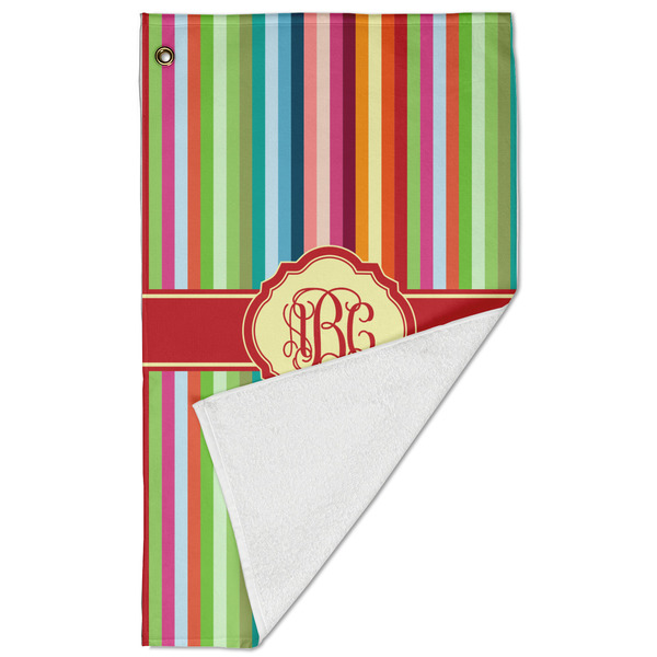 Retro Vertical Stripes Golf Towel - Folded (Large)