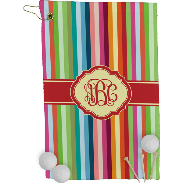 Retro Vertical Stripes Golf Towel (Personalized)