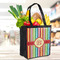 Retro Vertical Stripes Grocery Bag - LIFESTYLE