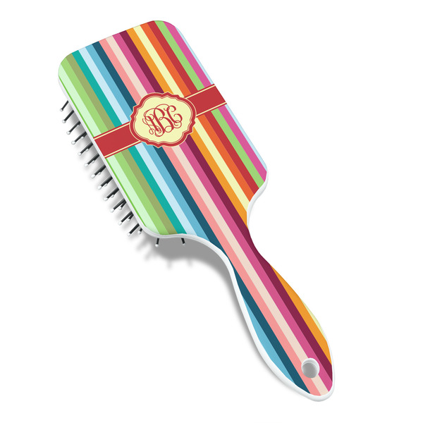 Retro Vertical Stripes Hair Brush - Angle View