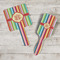 Retro Vertical Stripes Hand Mirrors - In Context