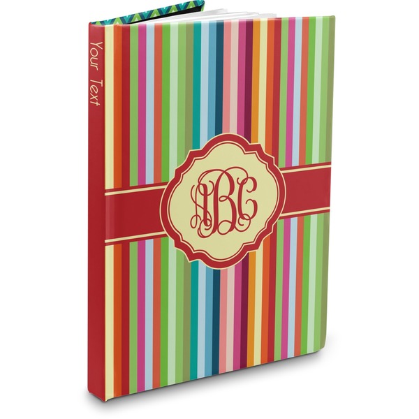 Custom Retro Vertical Stripes Hardbound Journal (Personalized)