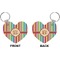 Retro Vertical Stripes Heart Keychain (Front + Back)