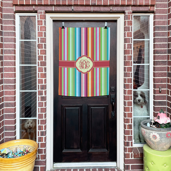 Retro Vertical Stripes House Flags - Double Sided - (Over the door) LIFESTYLE