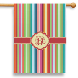 Retro Vertical Stripes 28" House Flag - Single Sided (Personalized)