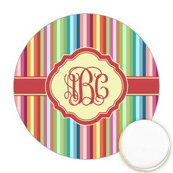 Retro Vertical Stripes Printed Cookie Topper - Round (Personalized)
