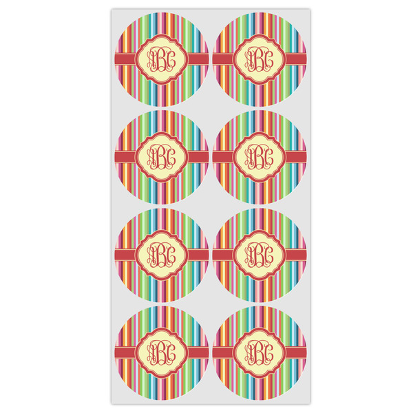 Retro Vertical Stripes Icing Circle - Medium - Set of 8