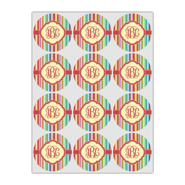 Retro Vertical Stripes Icing Circle - Small - Set of 12