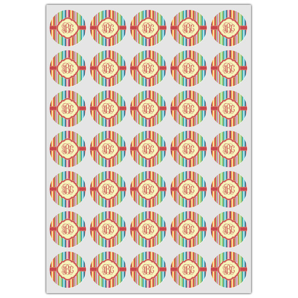 Retro Vertical Stripes Icing Circle - XSmall - Set of 35
