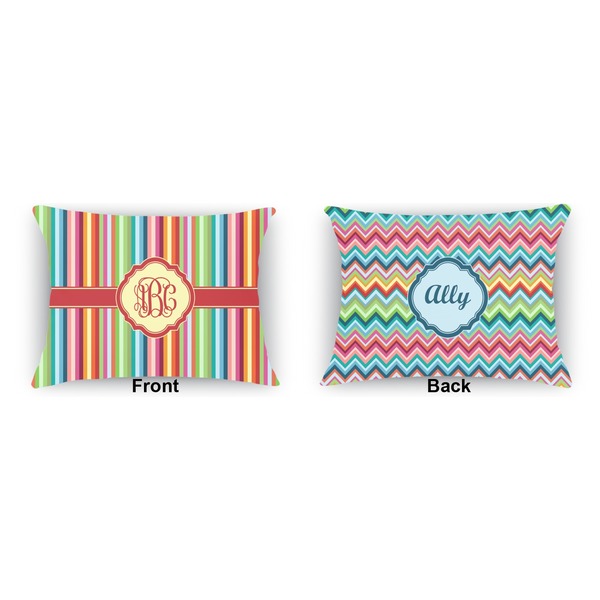 Retro Vertical Stripes  Indoor Rectangular Burlap Pillow (Front and Back)