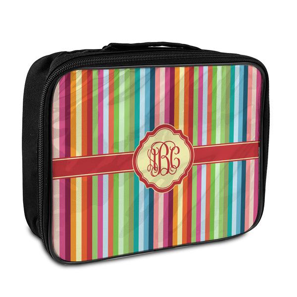 Custom Retro Vertical Stripes Insulated Lunch Bag (Personalized)