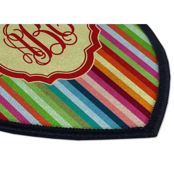 Retro Vertical Stripes Iron on Shield 3 Detail