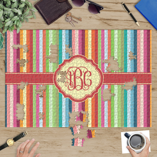 Retro Vertical Stripes Jigsaw Puzzle 1014 Piece - In Context