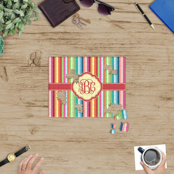 Retro Vertical Stripes Jigsaw Puzzle 252 Piece - In Context