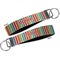 Retro Vertical Stripes Key-chain - Metal and Nylon - Front and Back