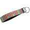 Retro Vertical Stripes Webbing Keychain FOB with Metal