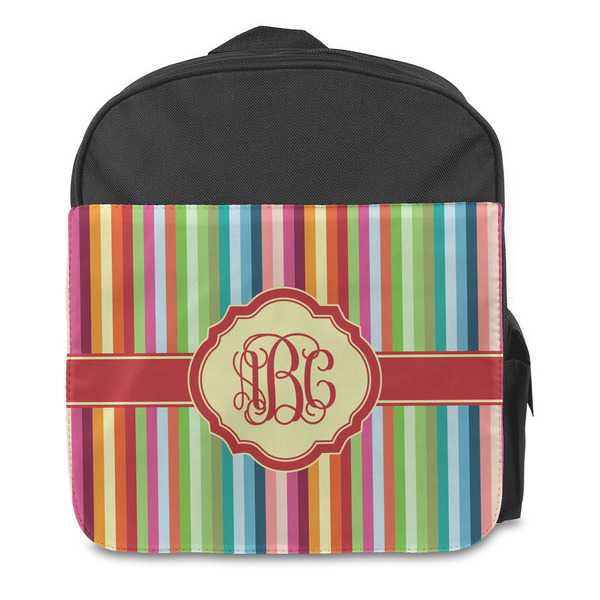 Retro Vertical Stripes Kids Backpack - Front