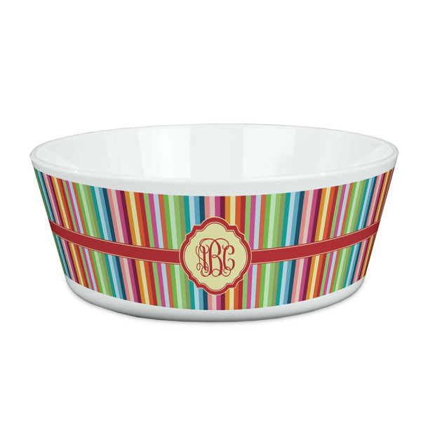 Custom Retro Vertical Stripes Kid's Bowl (Personalized)