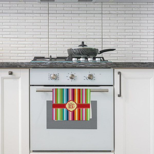 Retro Vertical Stripes Kitchen Towel - Poly Cotton - Lifestyle