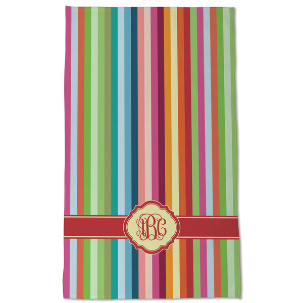 Retro Vertical Stripes Kitchen Towel - Poly Cotton - Full Front