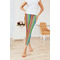Retro Vertical Stripes Ladies Leggings - LIFESTYLE 2