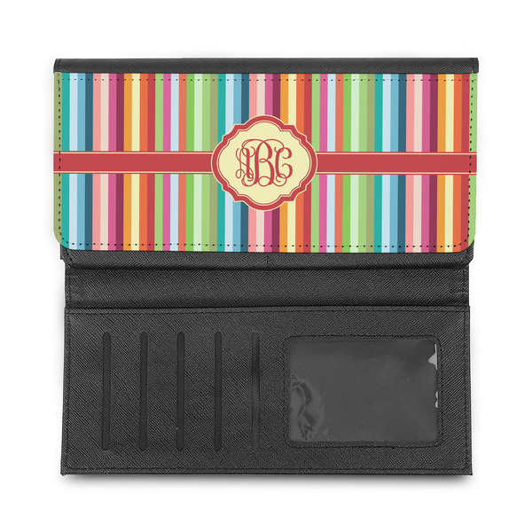 Retro Vertical Stripes Ladies Wallet - Half Way Open