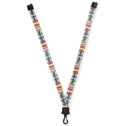 Retro Vertical Stripes Lanyard (Personalized)