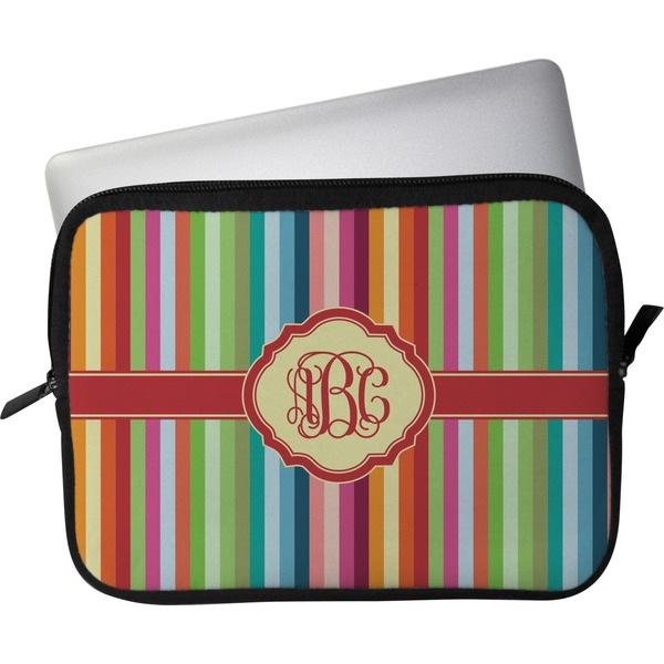 Custom Retro Vertical Stripes Laptop Sleeve / Case - 13" (Personalized)