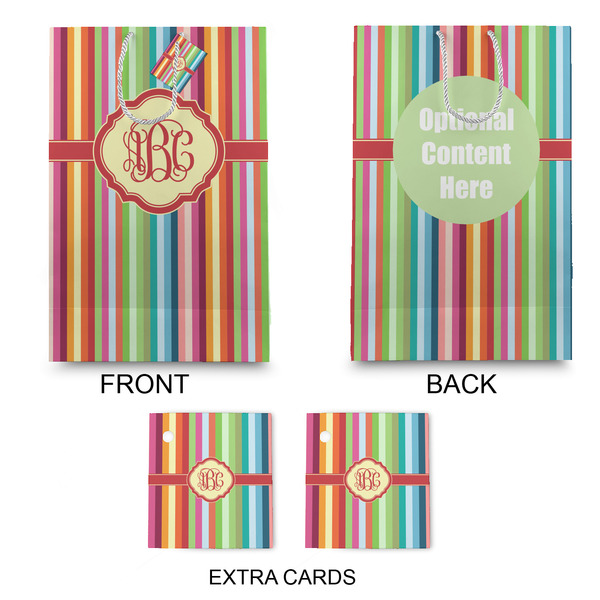 Retro Vertical Stripes Large Gift Bag - Approval
