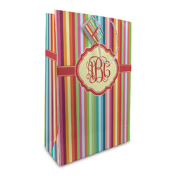 Retro Vertical Stripes Large Gift Bag (Personalized)