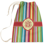 Retro Vertical Stripes Laundry Bag - Large (Personalized)