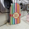 Retro Vertical Stripes Large Laundry Bag - In Context